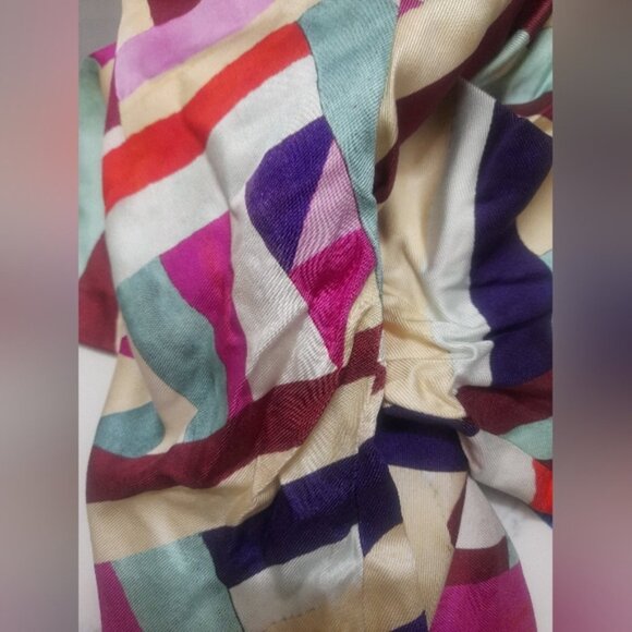 Chanel Multicolor Stripe Print Silk Twill Blouse FR 38 - Picture 12 of 13